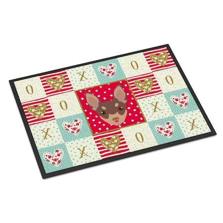 Carolines Treasures 24 x 36 in. Toy Fox Terrier Love Indoor or Outdoor Mat CK5242JMAT